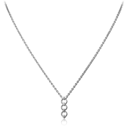 STERLING 925 SILVER JEWELED NECKLACE WITH PENDANT