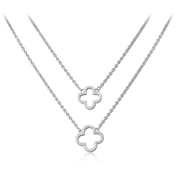 STERLING 925 SILVER NECKLACE WITH JEWELED PENDANT