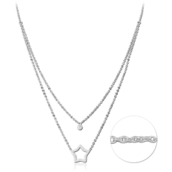 STERLING 925 SILVER NECKLACE WITH JEWELED PENDANT