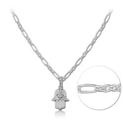STERLING 925 SILVER JEWELED NECKLACE WITH PENDANT