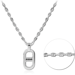 STERLING 925 SILVER JEWELED NECKLACE WITH PENDANT