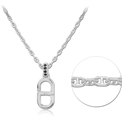 STERLING 925 SILVER JEWELED NECKLACE WITH PENDANT