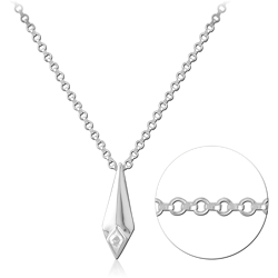 STERLING 925 SILVER JEWELED NECKLACE WITH PENDANT