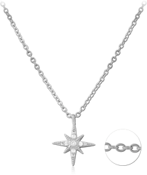 STERLING 925 SILVER JEWELED NECKLACE WITH PENDANT SPECIAL NEW DESIGN