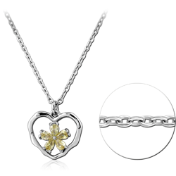 STERLING 925 SILVER JEWELED NECKLACE WITH PENDANT