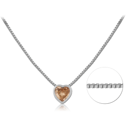 STERLING 925 SILVER JEWELED NECKLACE WITH PENDANT