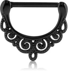 BLACK PVD COATED SURGICAL STEEL GRADE 316L NIPPLE CLICKER