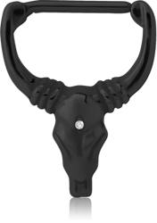 BLACK PVD COATED SURGICAL STEEL GRADE 316L JEWELED NIPPLE CLICKER - BUFFALO