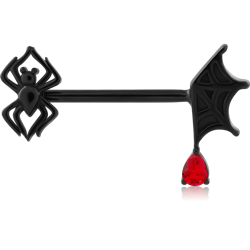 BLACK PVD COATED SURGICAL STEEL GRADE 316L JEWELED NIPPLE BAR