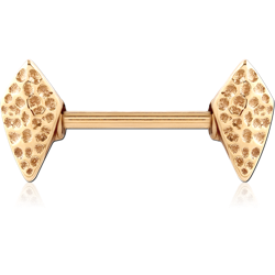 GOLD PVD 18K COATED SURGICAL STEEL GRADE 316L NIPPLE BAR