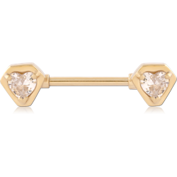 GOLD PVD 18K COATED SURGICAL STEEL GRADE 316L NIPPLE BAR