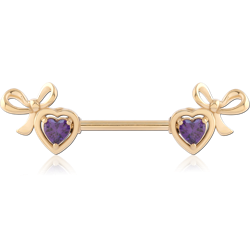 GOLD PVD 18K COATED SURGICAL STEEL GRADE 316L NIPPLE BAR