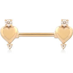 GOLD PVD 18K COATED SURGICAL STEEL GRADE 316L NIPPLE BAR