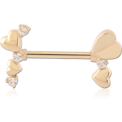 GOLD PVD 18K COATED SURGICAL STEEL GRADE 316L NIPPLE BAR