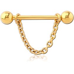 GOLD PVD COATED SURGICAL STEEL GRADE 316L CHAIN NIPPLE SHIELD