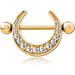 ROSE GOLD PVD COATED SURGICAL STEEL GRADE 316L JEWELED NIPPLE SHIELD