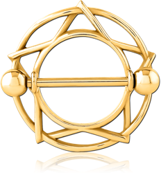 GOLD PVD COATED SURGICAL STEEL GRADE 316L NIPPLE SHIELD