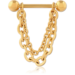 GOLD PVD COATED SURGICAL STEEL GRADE 316L CHAIN NIPPLE SHIELD