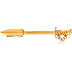 GOLD PVD COATED SURGICAL STEEL GRADE 316L NIPPLE BAR