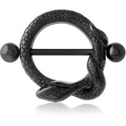 HEMETITE PVD COATED SURGICAL STEEL GRADE 316L NIPPLE SHIELD - SNAKE