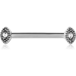 SURGICAL STEEL GRADE 316L NIPPLE PIERCING INTERNAL THREADED BAR WITH ATTACHMENT