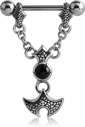 SURGICAL STEEL GRADE 316L KOOL KATANA STONE NIPPLE SHIELD