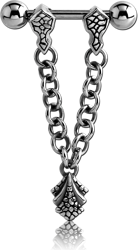 SURGICAL STEEL GRADE 316L KOOL KATANA NIPPLE STIRRUP