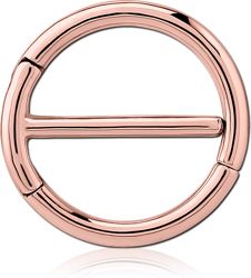 ROSE GOLD PVD COATED SURGICAL STEEL GRADE 316L DOUBLE HINGED NIPPLE CLICKER RING