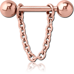 ROSE GOLD PVD COATED SURGICAL STEEL GRADE 316L CHAIN NIPPLE SHIELD
