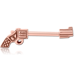 ROSE GOLD PVD COATED SURGICAL STEEL GRADE 316L NIPPLE BAR - GUN