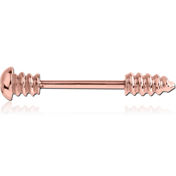 ROSE GOLD PVD COATED SURGICAL STEEL GRADE 316L NIPPLE BAR - SCREW