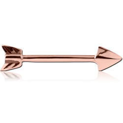 ROSE GOLD PVD COATED SURGICAL STEEL GRADE 316L NIPPLE BAR - ARROW