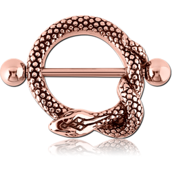 ROSE GOLD PVD COATED SURGICAL STEEL GRADE 316L NIPPLE SHIELD - SNAKE
