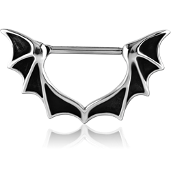 SURGICAL STEEL GRADE 316L NIPPLE CLICKER - BAT WINGS