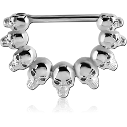 SURGICAL STEEL GRADE 316L NIPPLE CLICKER - SKULLS