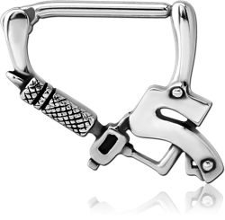 SURGICAL STEEL GRADE 316L NIPPLE CLICKER - PIERCING GUN