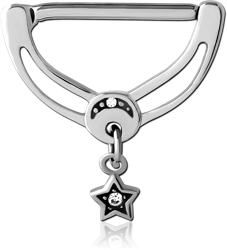 SURGICAL STEEL GRADE 316L  JEWELED NIPPLE CLICKER