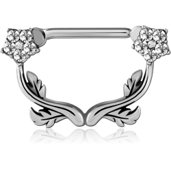 SURGICAL STEEL GRADE 316L JEWELED NIPPLE CLICKER