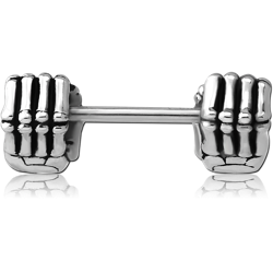 SURGICAL STEEL GRADE 316L NIPPLE BAR - BONE FISTS