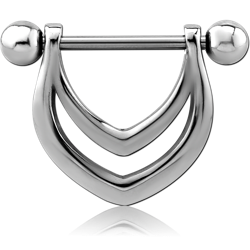 SURGICAL STEEL GRADE 316L NIPPLE SHIELD - DOUBLE V