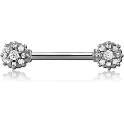 SURGICAL STEEL GRADE 316L JEWELED NIPPLE BAR