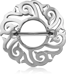 SURGICAL STEEL GRADE 316L NIPPLE SHIELD - ROUND FILIGREE
