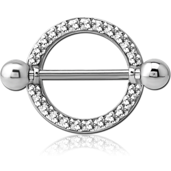SURGICAL STEEL GRADE 316L CRYSTALINE JEWELED NIPPLE SHIELD