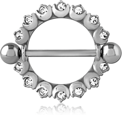 SURGICAL STEEL GRADE 316L JEWELED NIPPLE SHIELD