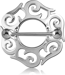 SURGICAL STEEL GRADE 316L NIPPLE SHIELD - ROUND FILIGREE
