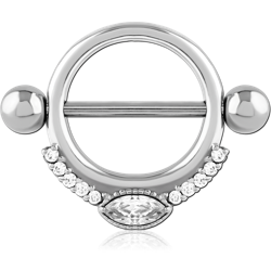 SURGICAL STEEL GRADE 316L JEWELED NIPPLE SHIELD