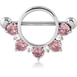 SURGICAL STEEL GRADE 316L JEWELED NIPPLE SHIELD