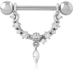 316L SURGICAL STEEL GRADE 316L JEWELED NIPPLE SHIELD