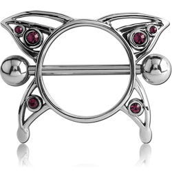 SURGICAL STEEL GRADE 316L JEWELED NIPPLE SHIELD - BUTTERFLY