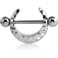 SURGICAL STEEL GRADE 316L NIPPLE SHIELD - HAMMERED TEXTURE